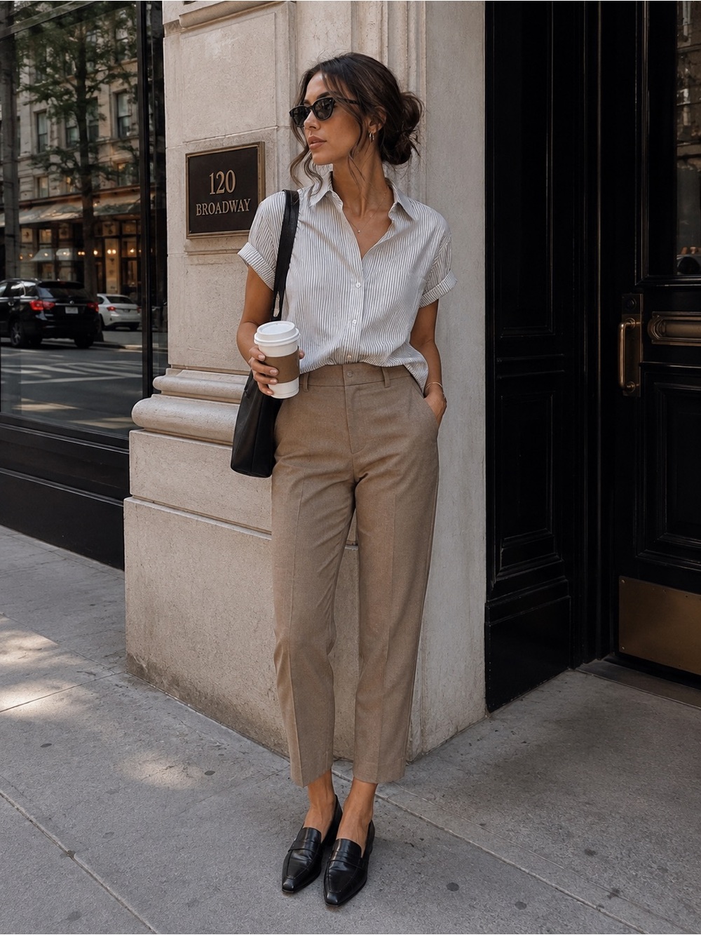 GAP Cropped Tailored Ankle Pants in Taupe
